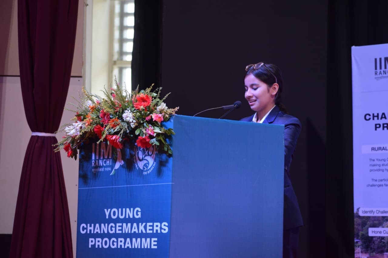 Niral speaking at IIM Ranchi Young Changemakers Programme